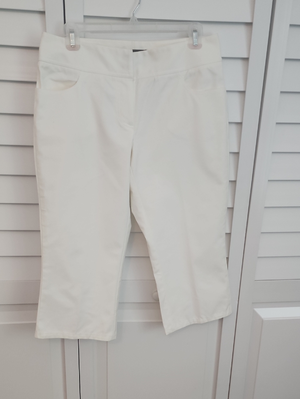 White Women’s Cropped Ponte Pants